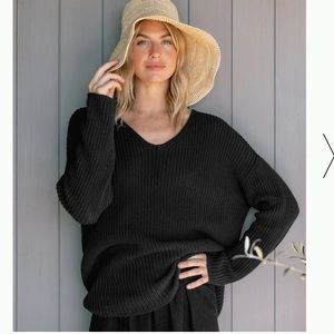 Jenni Kayne wool cashmere cabin sweater black extra small